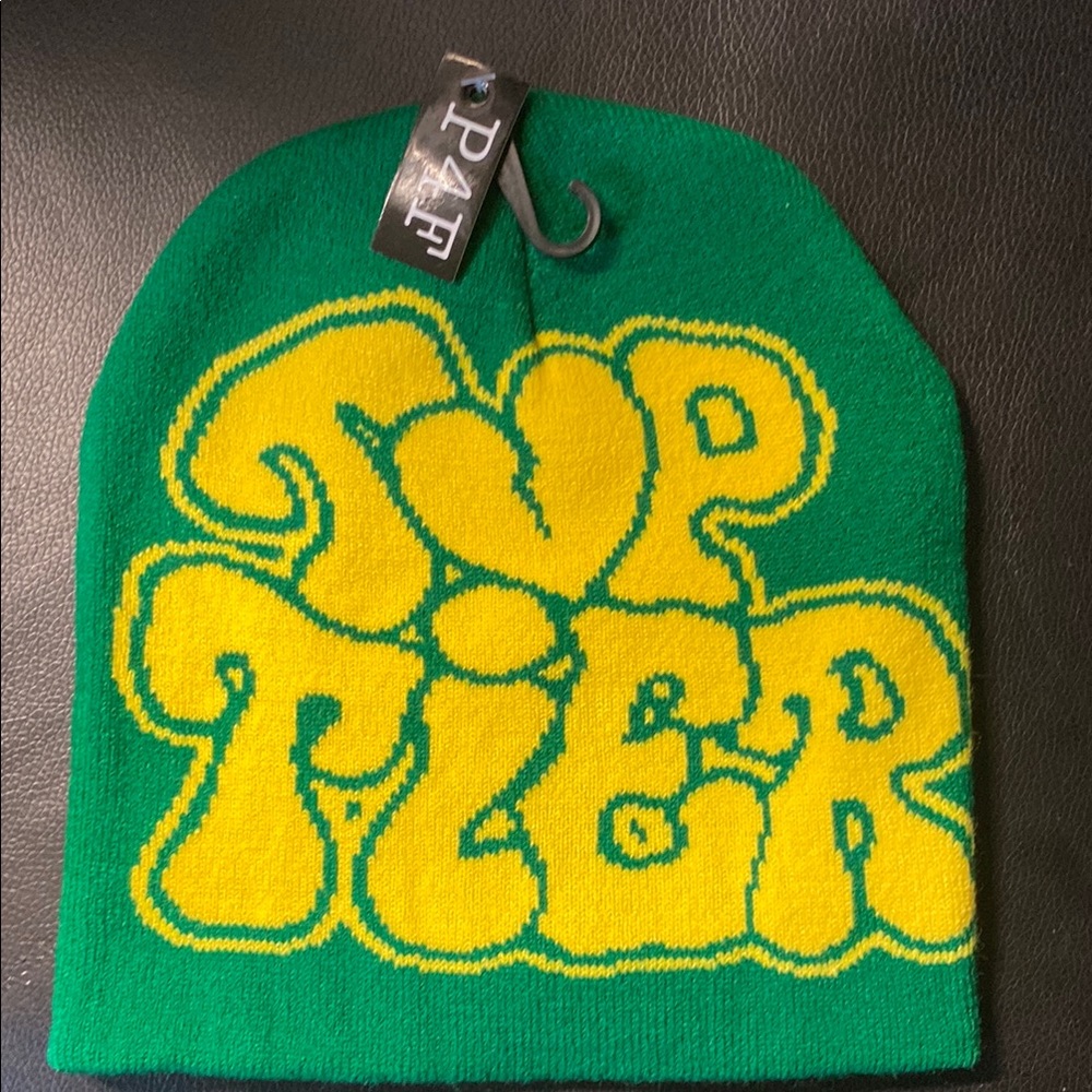 Kids Green and Yellow Beanie
